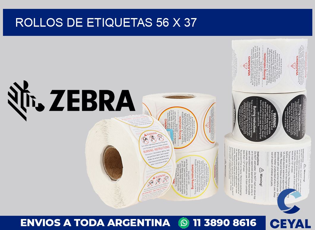 rollos de etiquetas 56 x 37