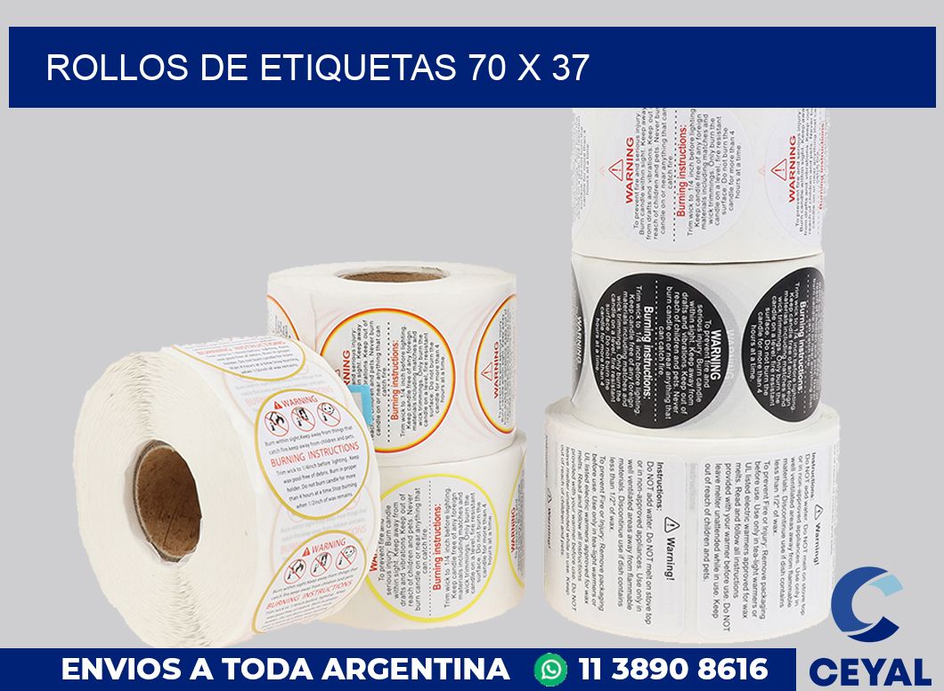 rollos de etiquetas 70 x 37