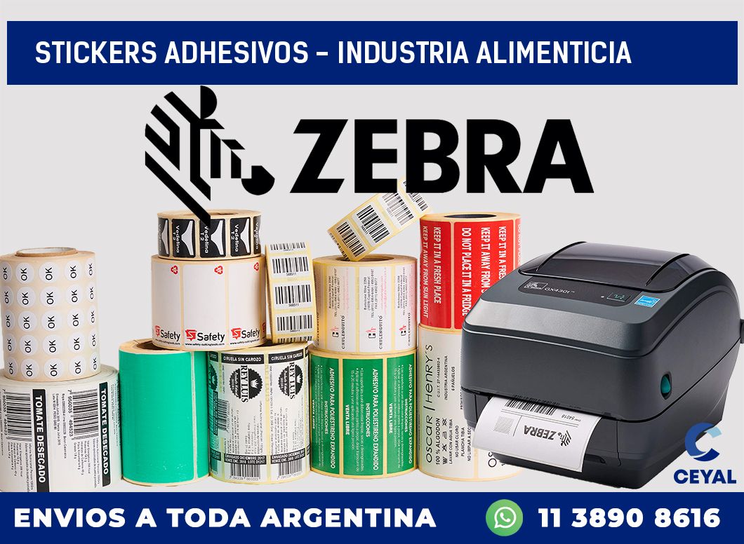 stickers adhesivos - Industria alimenticia