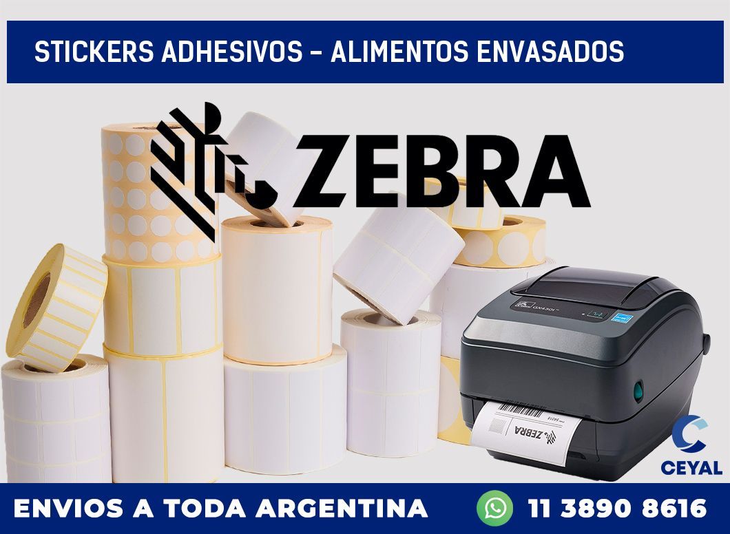 stickers adhesivos - alimentos envasados