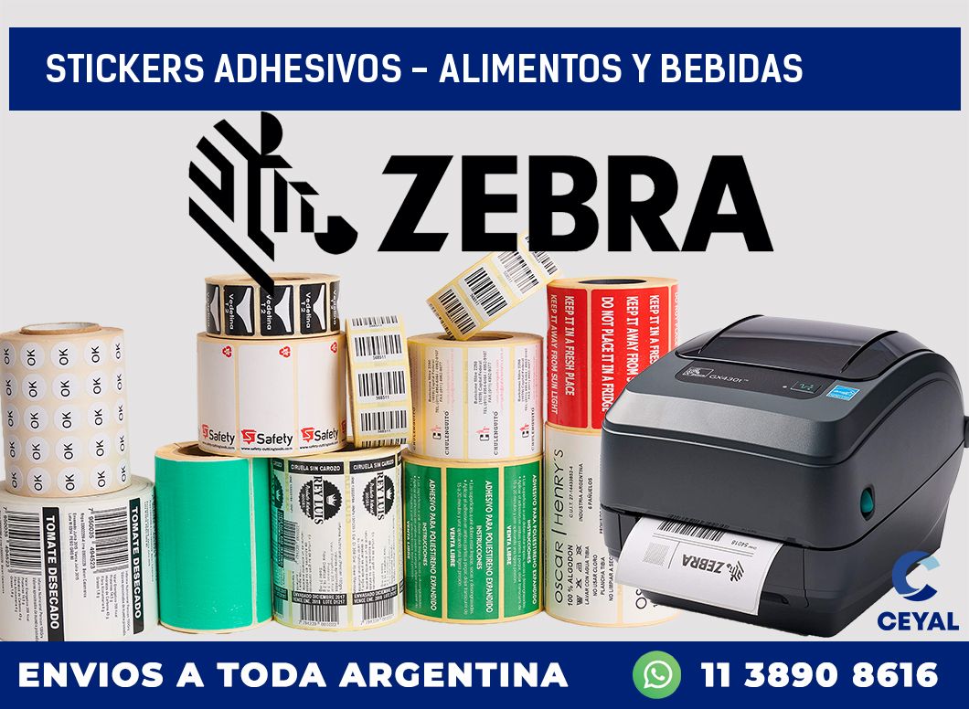 stickers adhesivos - alimentos y bebidas