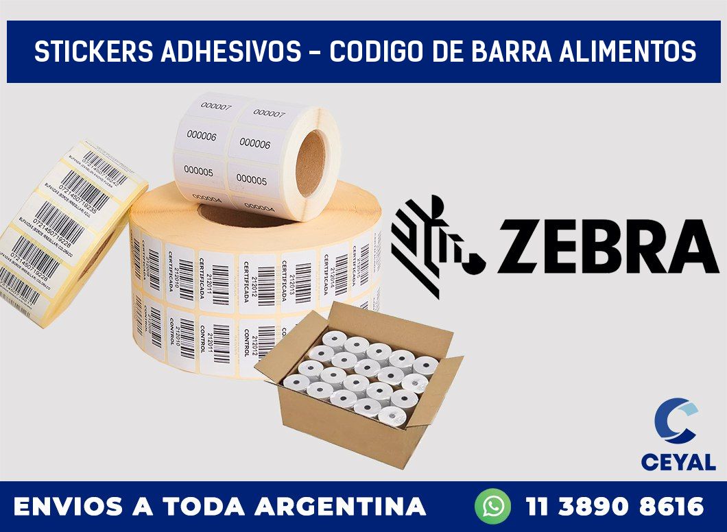 stickers adhesivos - codigo de barra alimentos