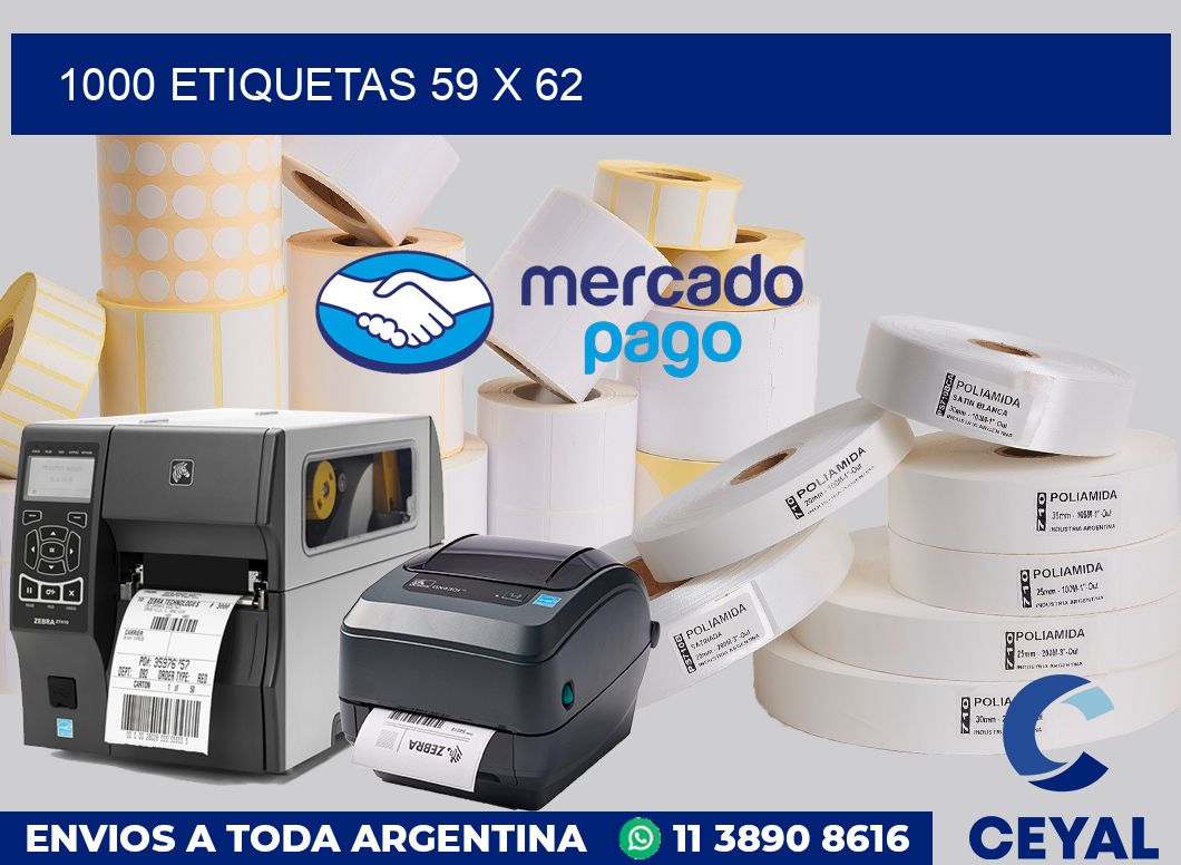 1000 etiquetas 59 x 62