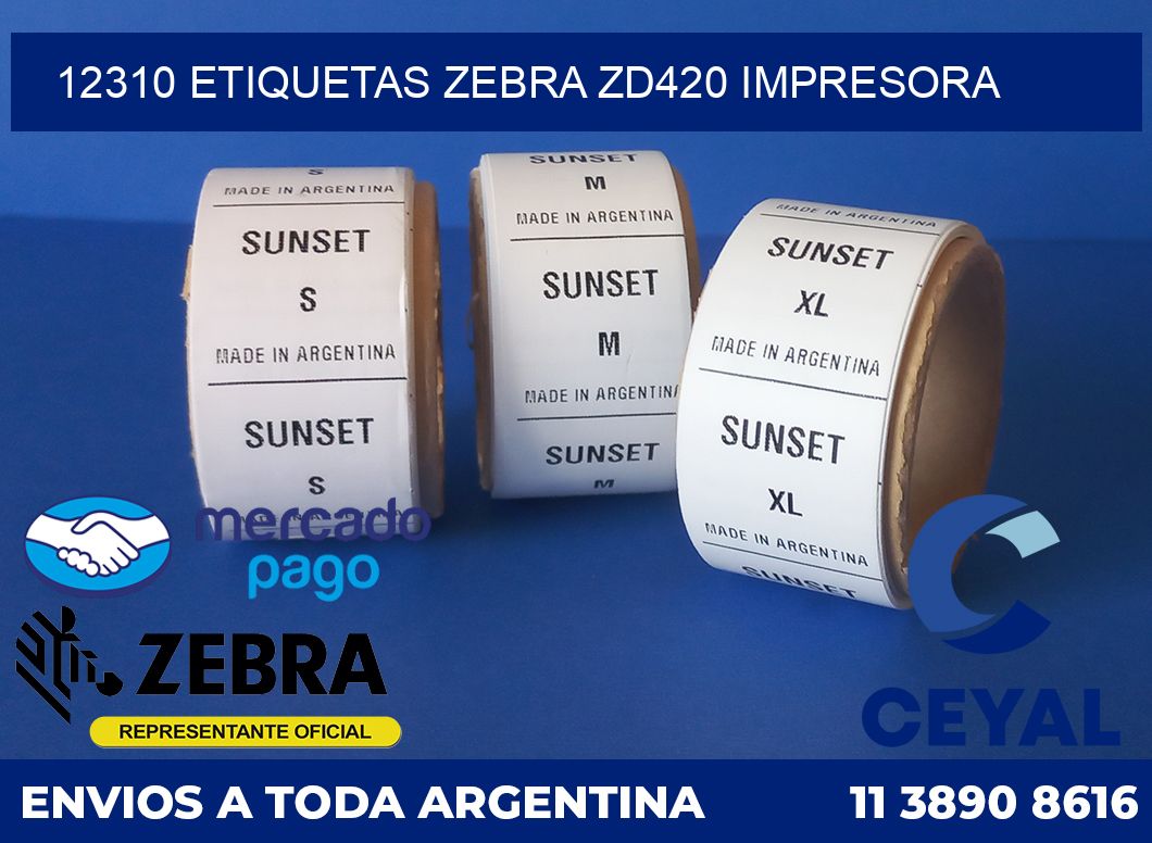 12310 etiquetas Zebra zd420 impresora