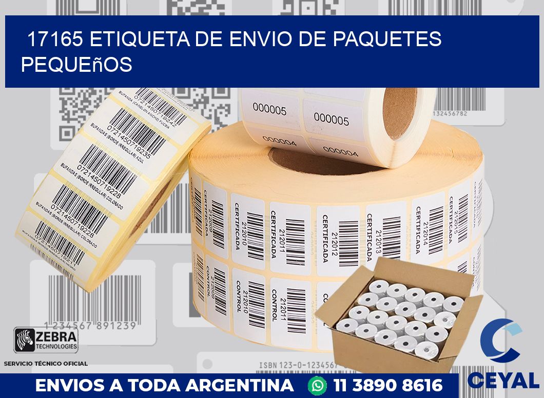 17165 Etiqueta de envio de paquetes pequeños