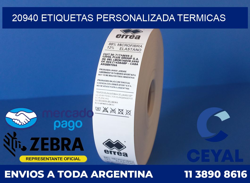 20940 etiquetas personalizada termicas
