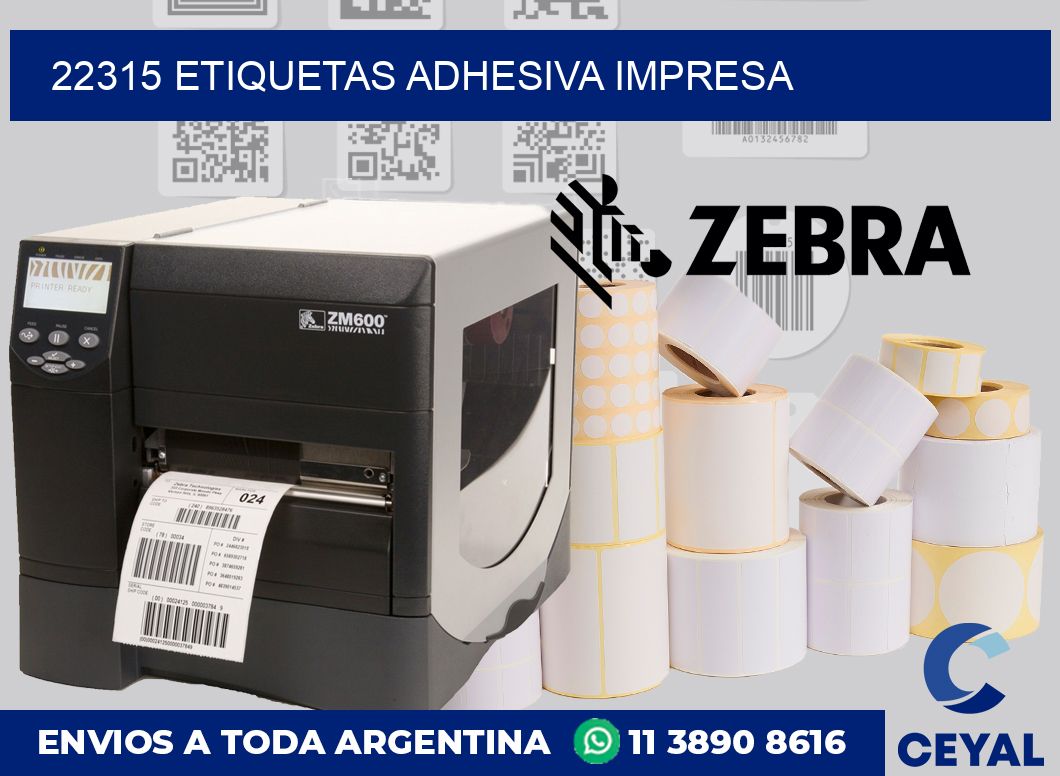 22315 etiquetas adhesiva impresa