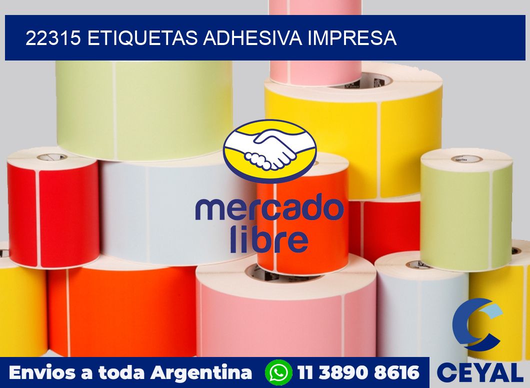 22315 etiquetas adhesiva impresa