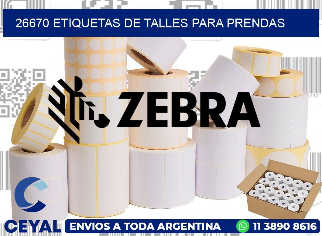 26670 Etiquetas de talles para Prendas