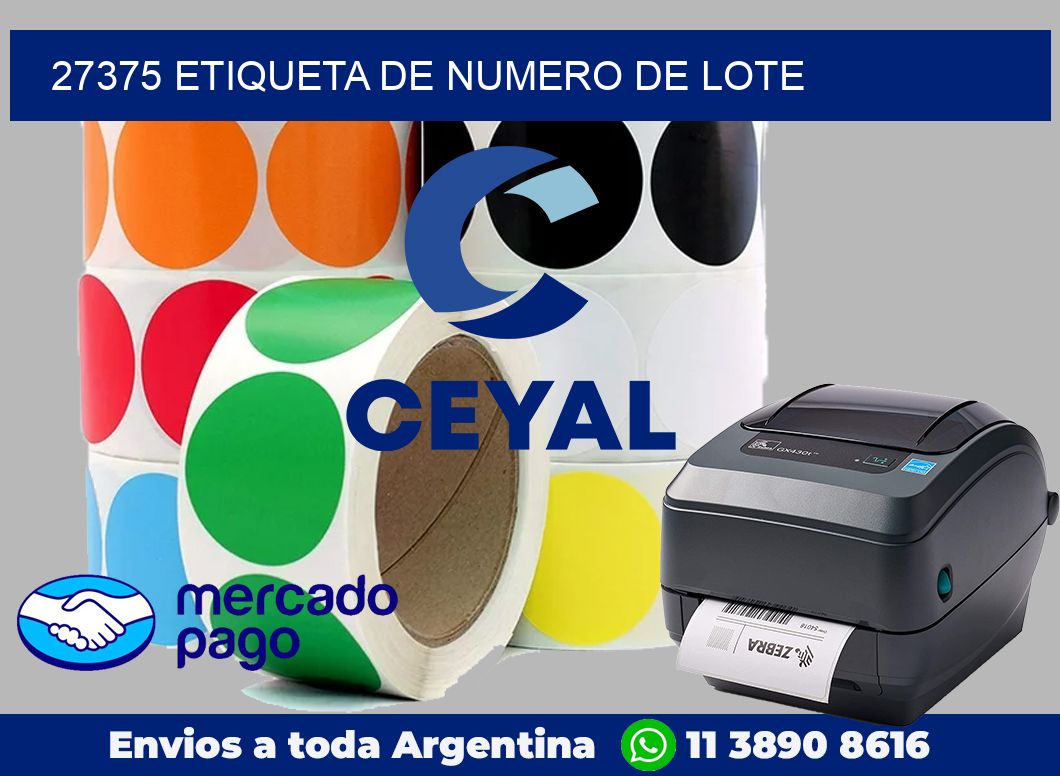 27375 Etiqueta de numero de lote