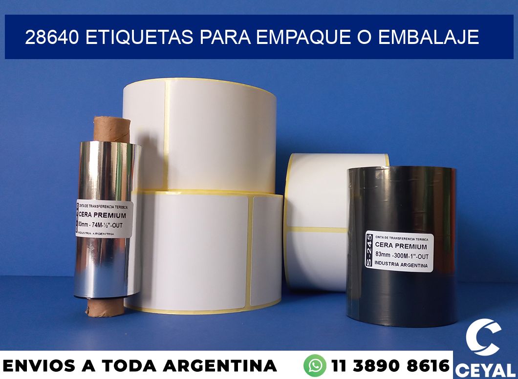 28640 etiquetas para empaque o embalaje