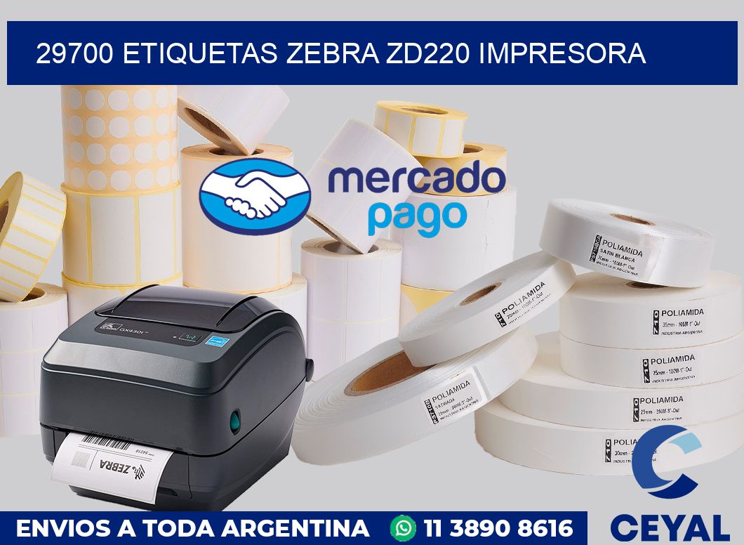 29700 etiquetas Zebra zd220 impresora