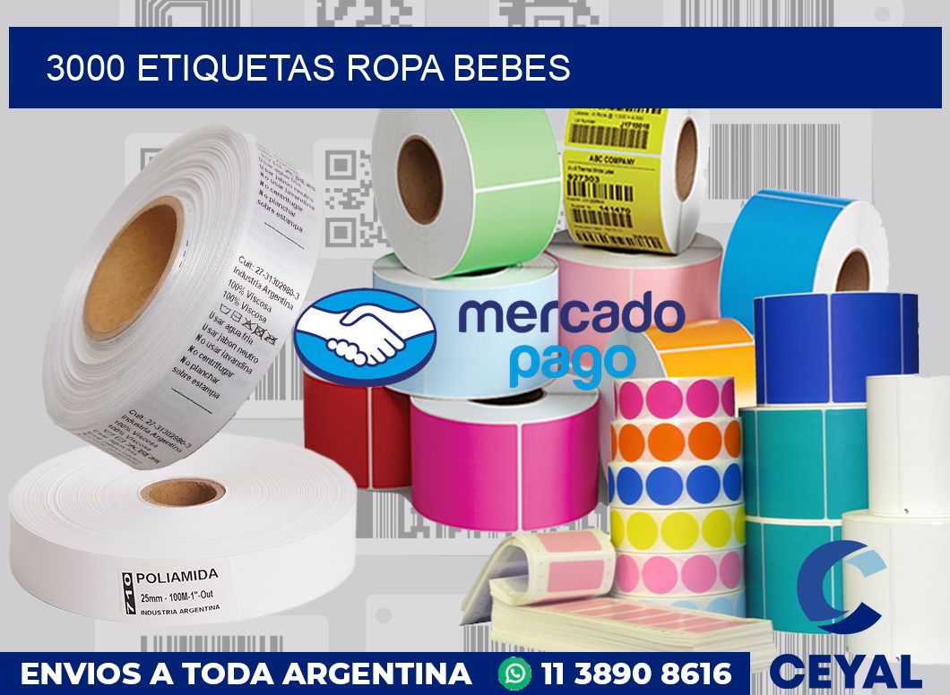 3000 Etiquetas ropa bebes