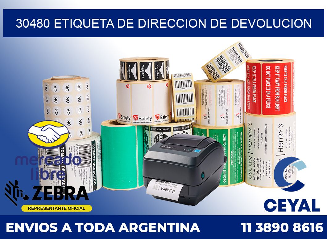 30480 Etiqueta de direccion de devolucion