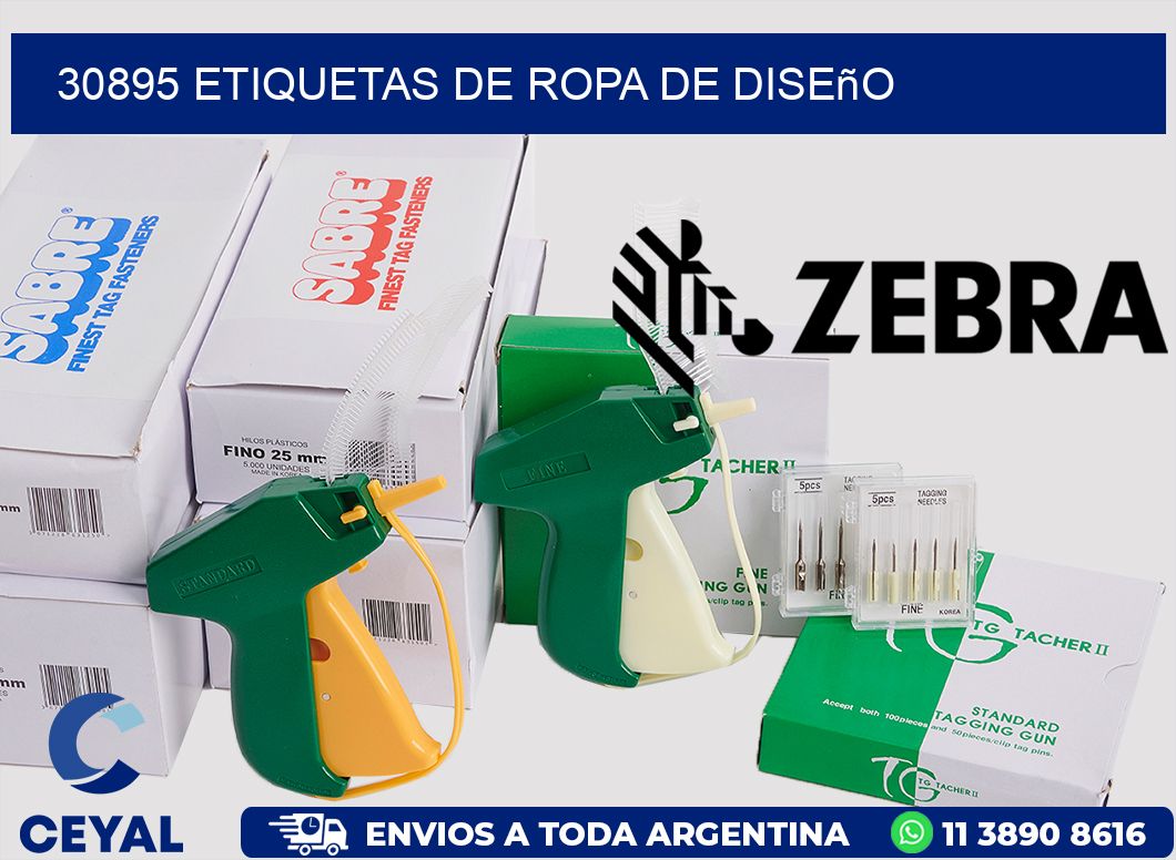 30895 Etiquetas de ropa de diseño
