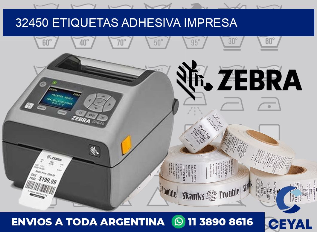 32450 etiquetas adhesiva impresa