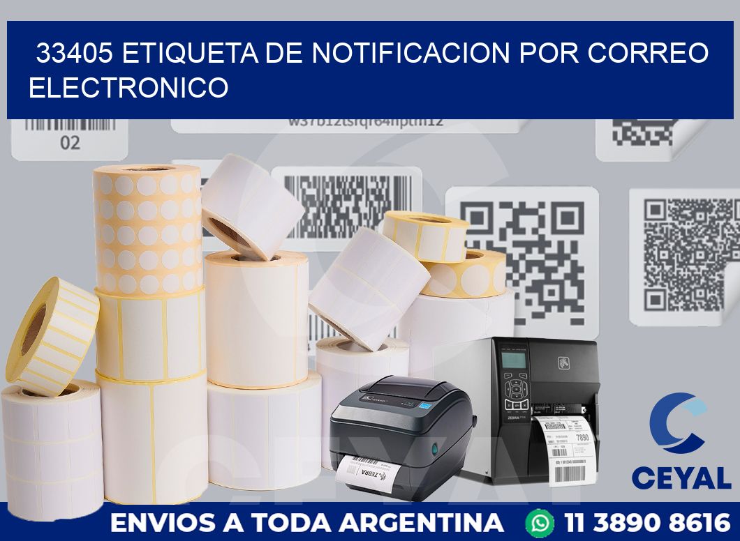 33405 Etiqueta de notificacion por correo electronico