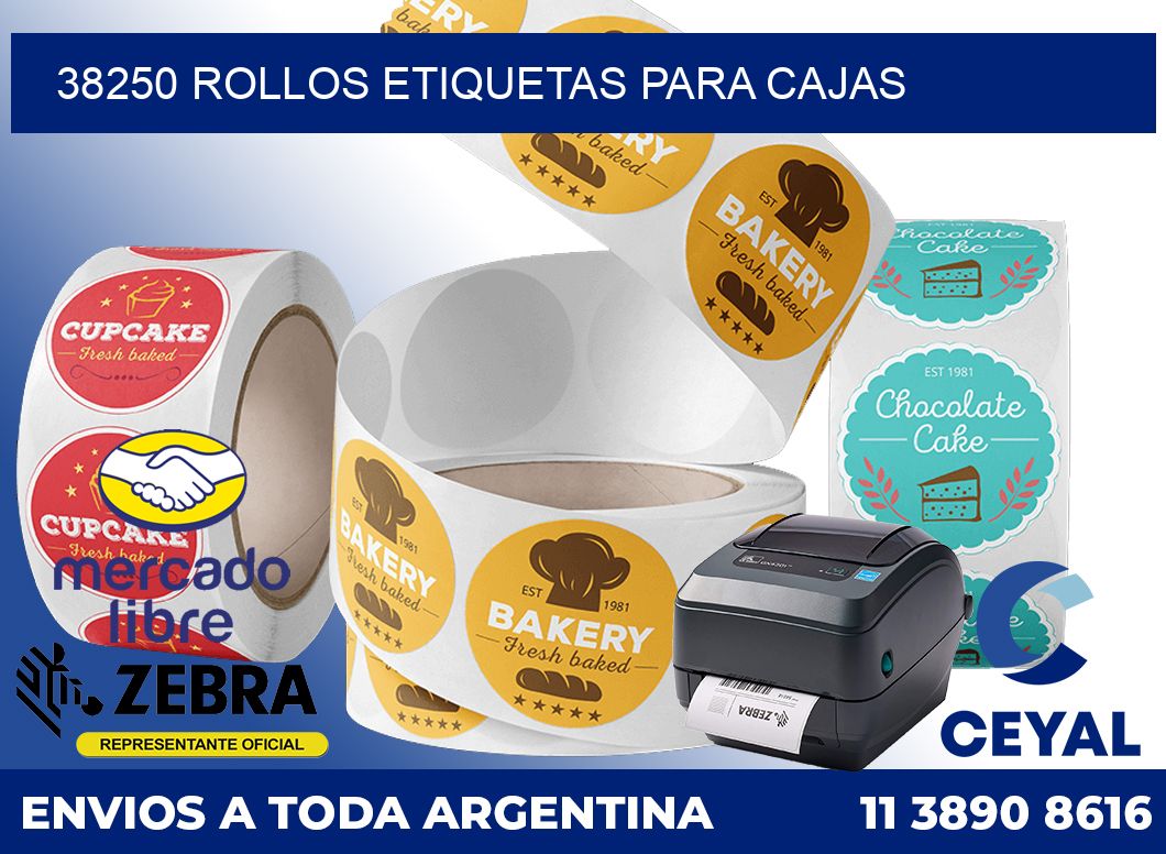 38250 Rollos etiquetas para cajas