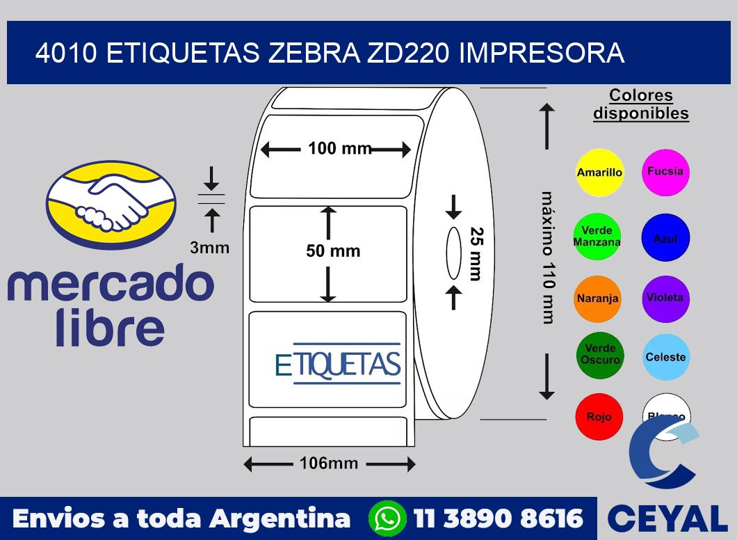4010 etiquetas Zebra zd220 impresora
