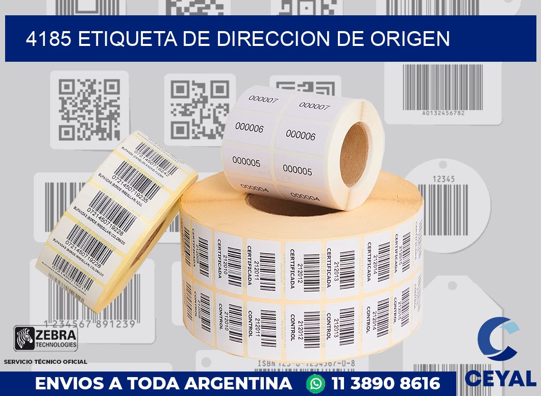 4185 Etiqueta de direccion de origen