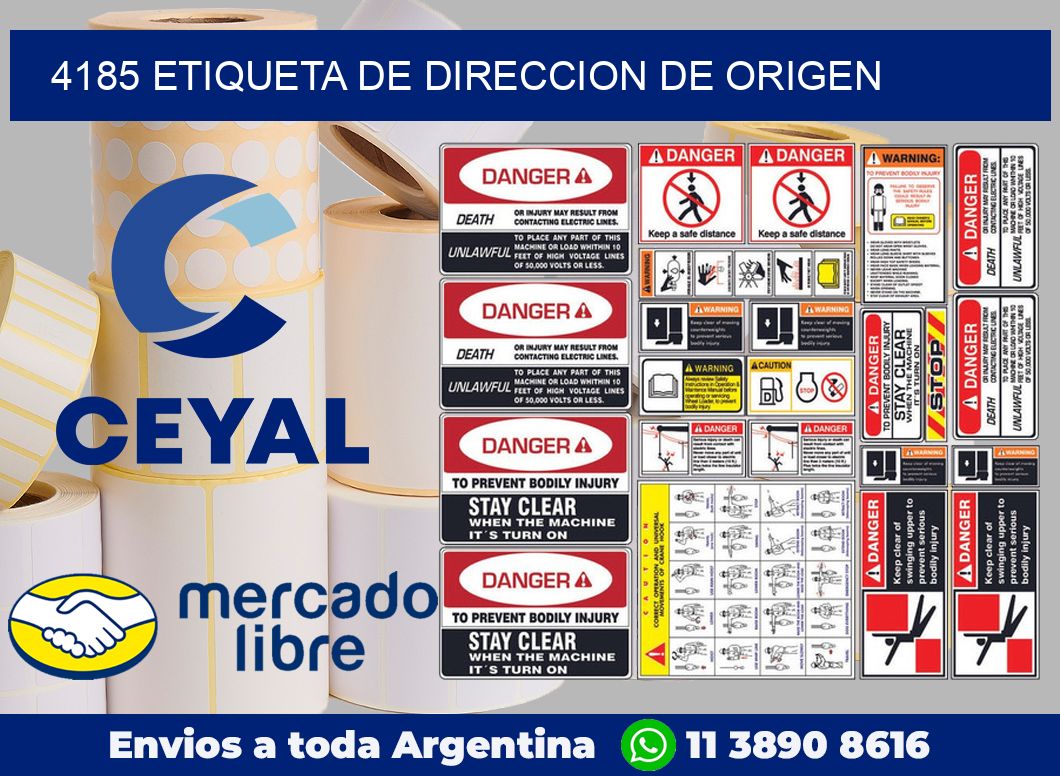 4185 Etiqueta de direccion de origen
