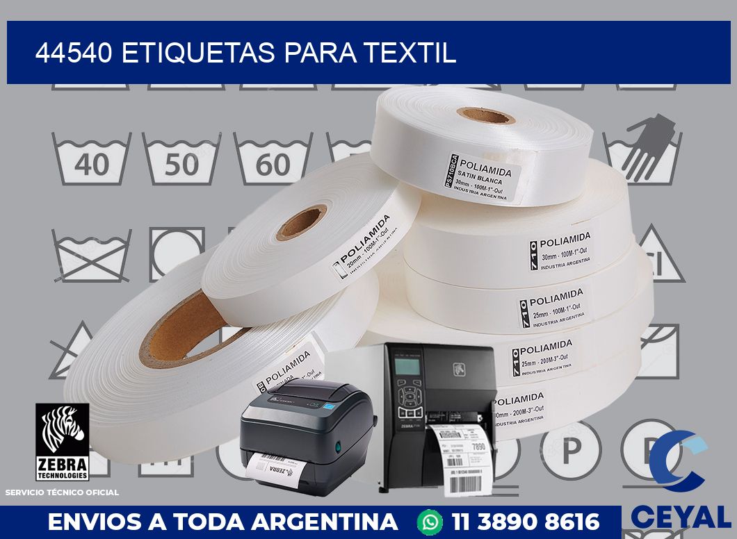 44540 etiquetas para textil