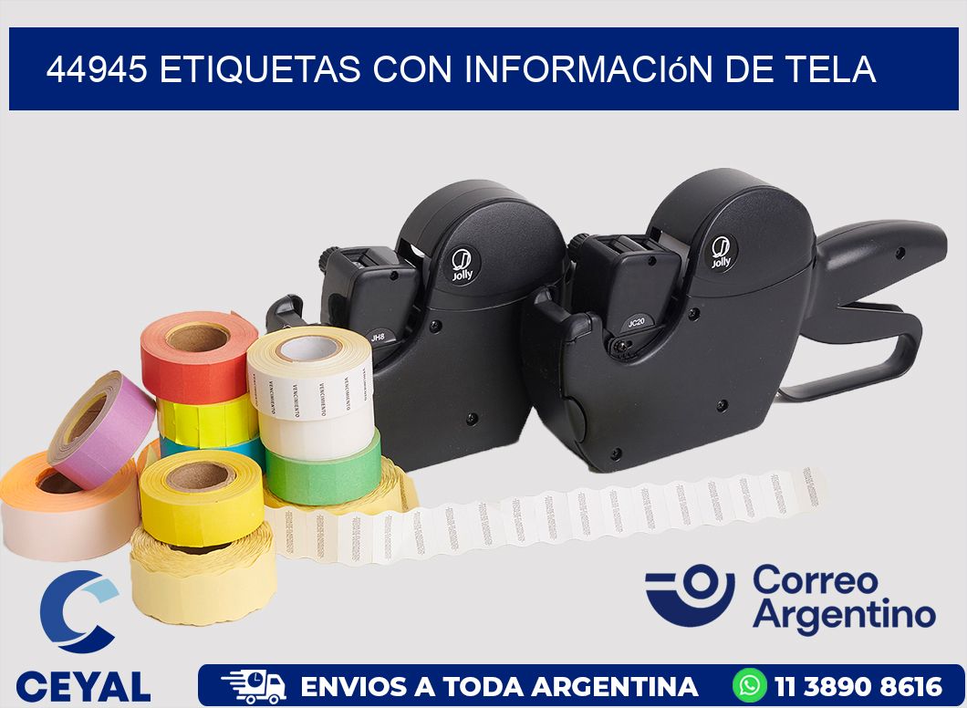44945 Etiquetas con información de tela