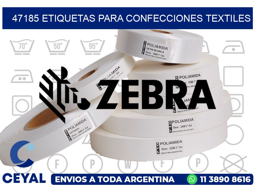 47185 Etiquetas para confecciones textiles