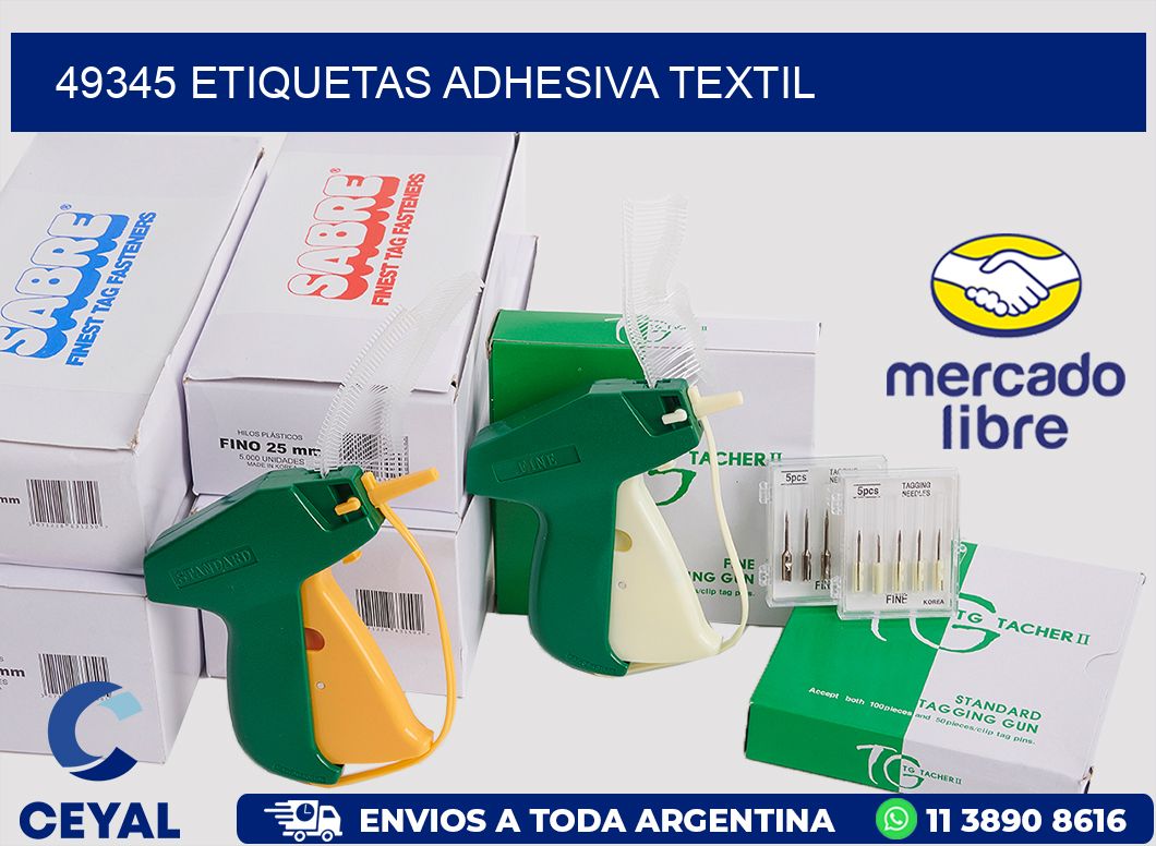 49345 etiquetas adhesiva textil