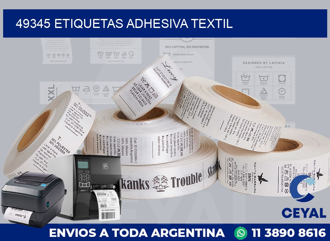 49345 etiquetas adhesiva textil