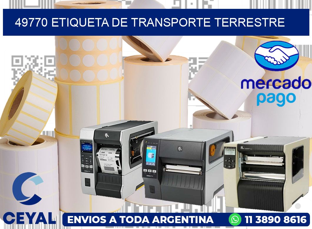 49770 Etiqueta de transporte terrestre