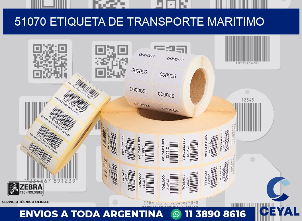 51070 Etiqueta de transporte maritimo