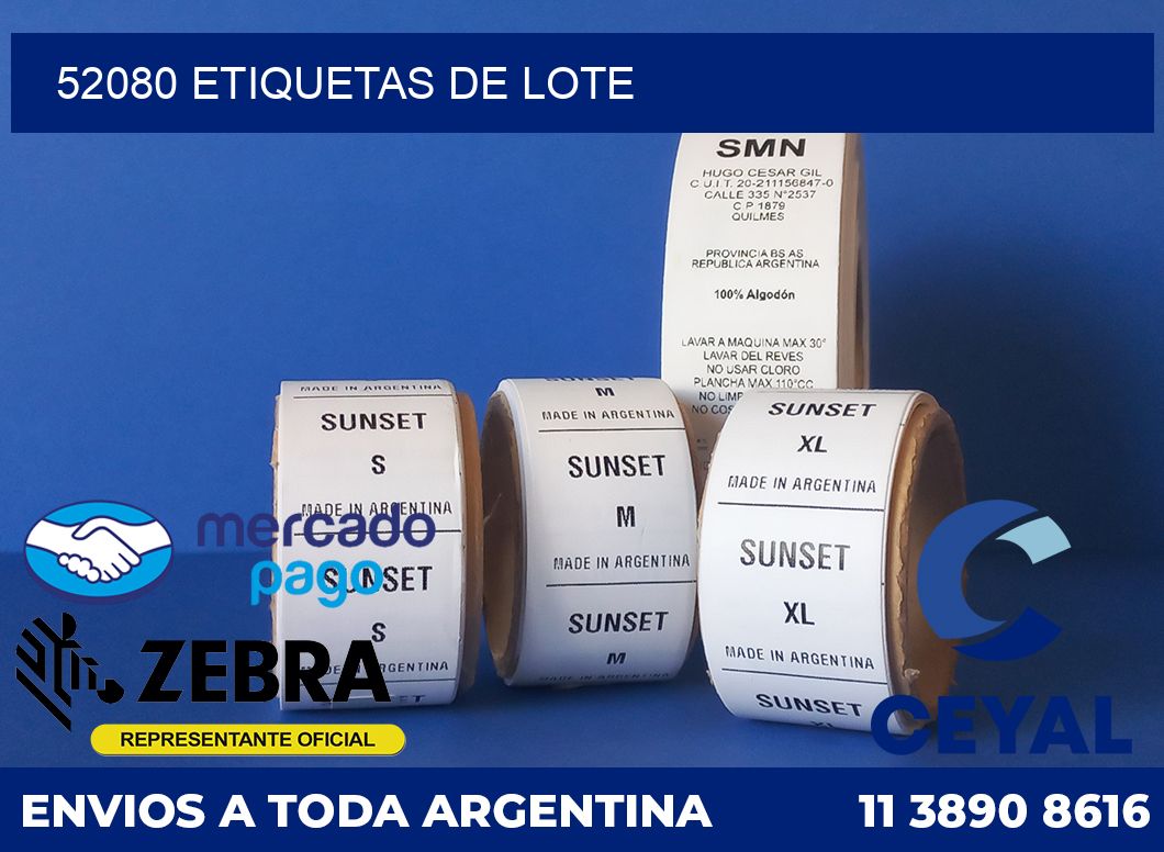 52080 Etiquetas de lote
