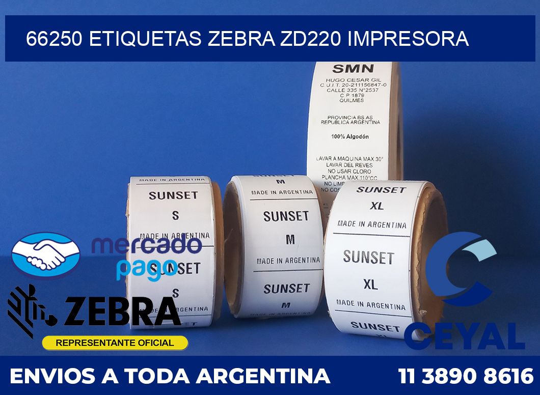 66250 etiquetas Zebra zd220 impresora
