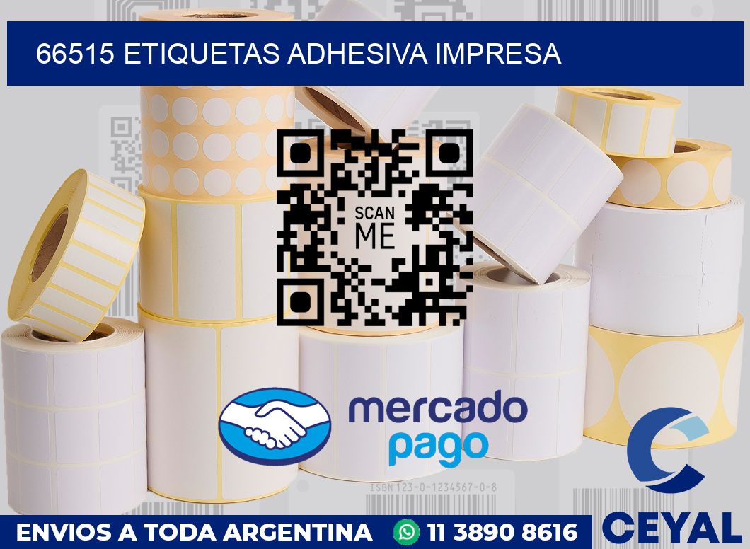 66515 etiquetas adhesiva impresa