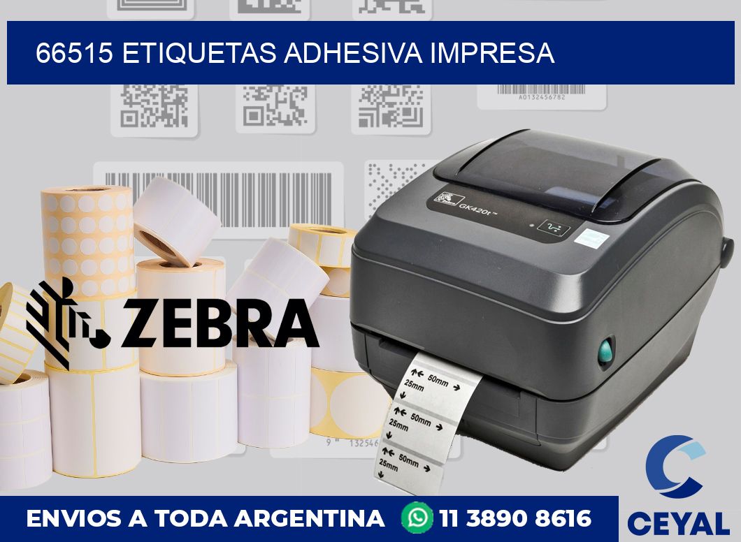66515 etiquetas adhesiva impresa