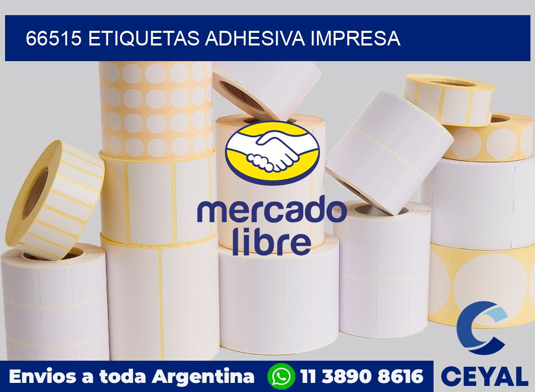 66515 etiquetas adhesiva impresa