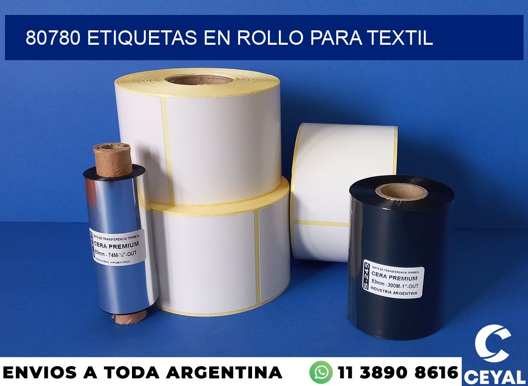 80780 etiquetas en rollo para textil