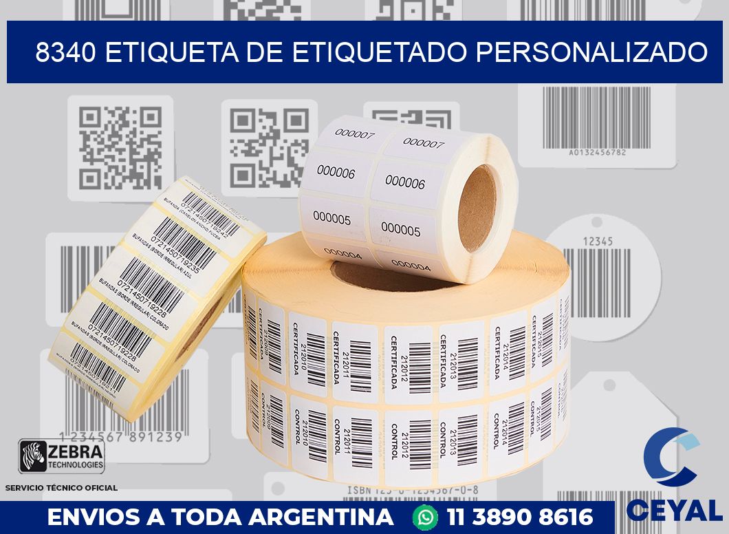 8340 Etiqueta de etiquetado personalizado