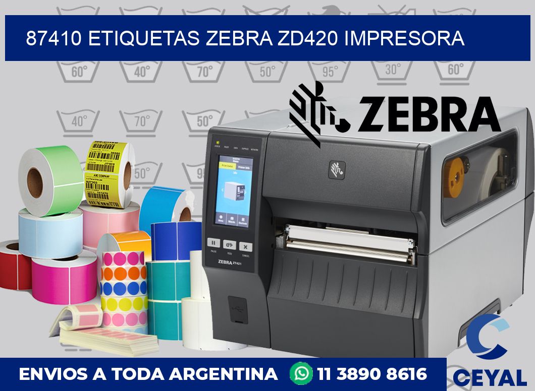 87410 etiquetas Zebra zd420 impresora