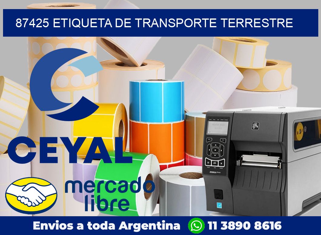 87425 Etiqueta de transporte terrestre