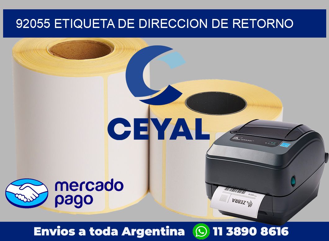 92055 Etiqueta de direccion de retorno