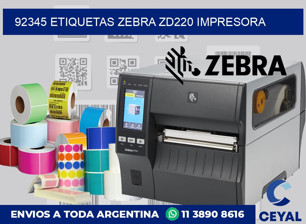 92345 etiquetas Zebra zd220 impresora