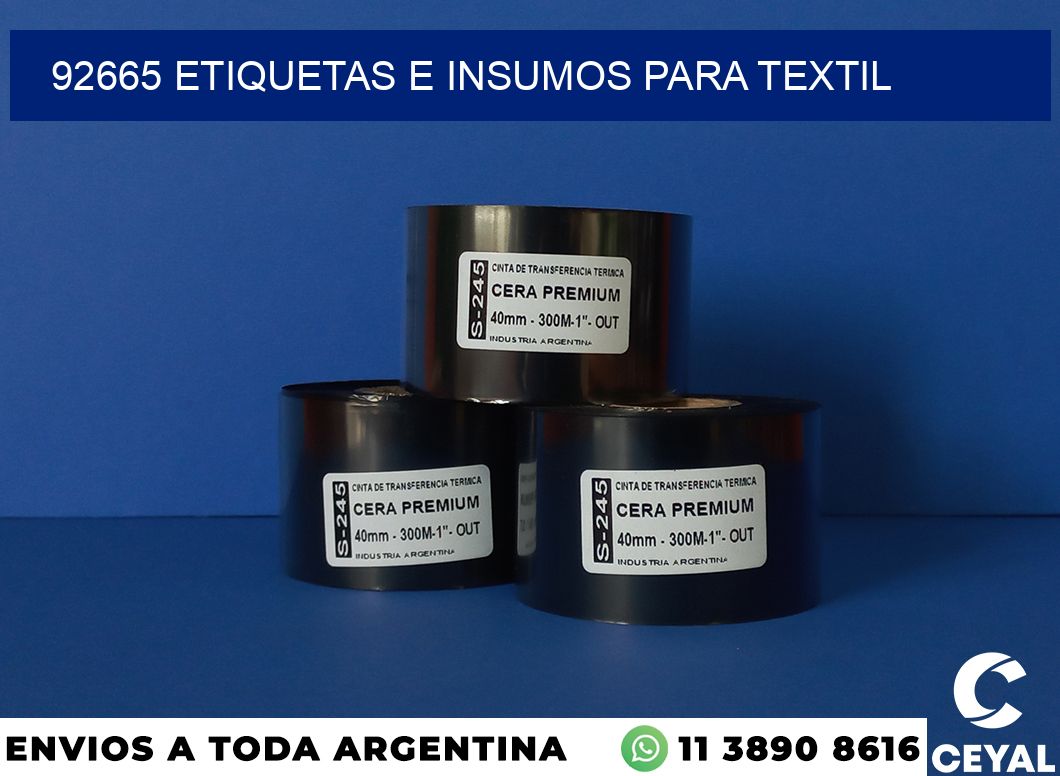 92665 etiquetas e insumos para textil