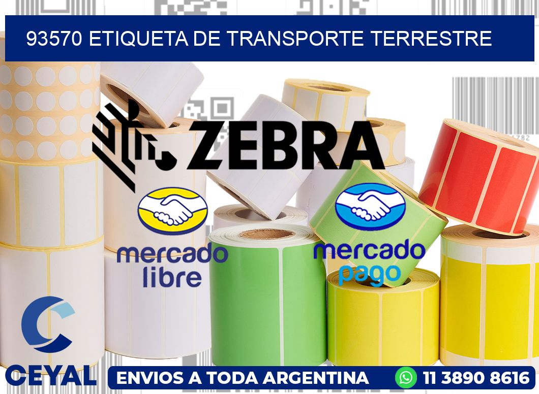 93570 Etiqueta de transporte terrestre
