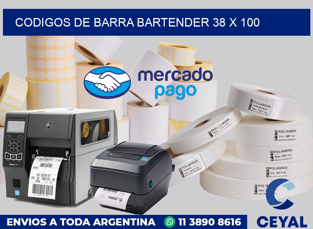 Codigos de barra Bartender 38 x 100