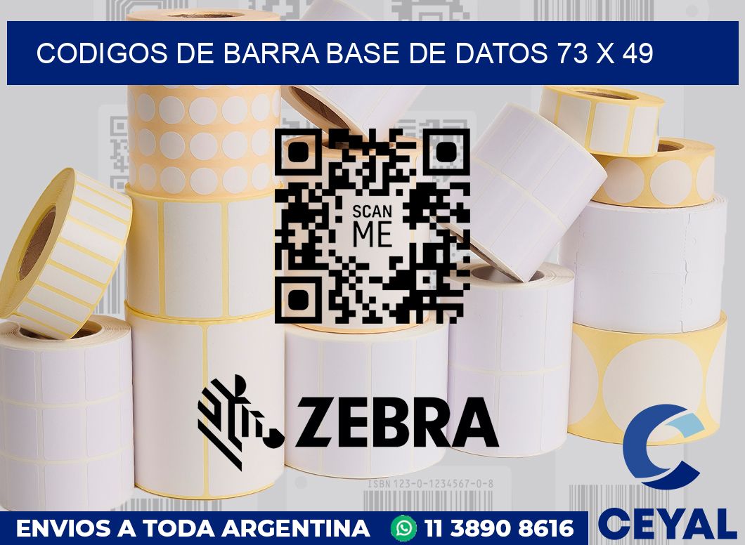Codigos de barra base de datos 73 x 49