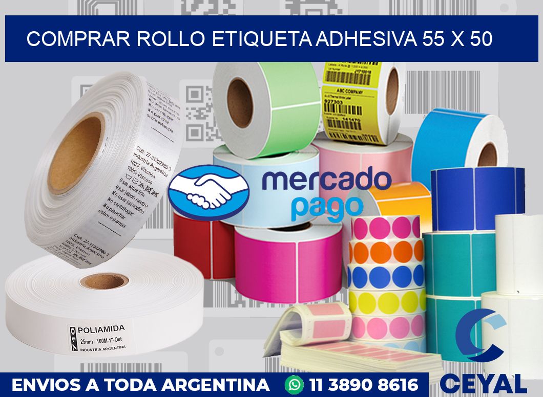 Comprar rollo etiqueta adhesiva 55 x 50