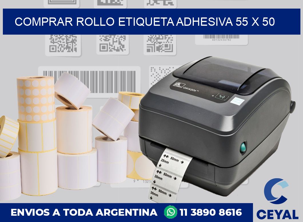 Comprar rollo etiqueta adhesiva 55 x 50