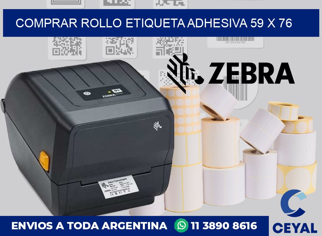 Comprar rollo etiqueta adhesiva 59 x 76